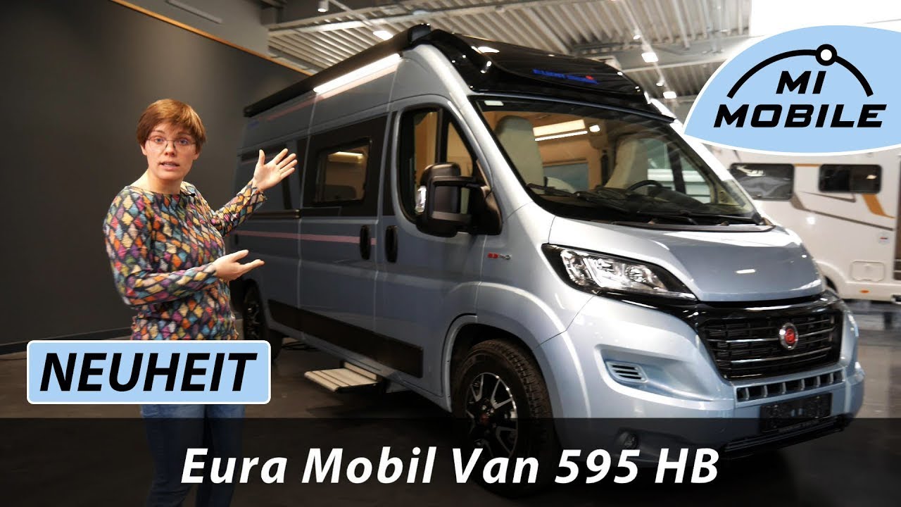NEUHEIT - Premium Kastenwagen Eura Mobil Van 595 HB - 6m und Querbett, Dieselheizung, Li-Ion