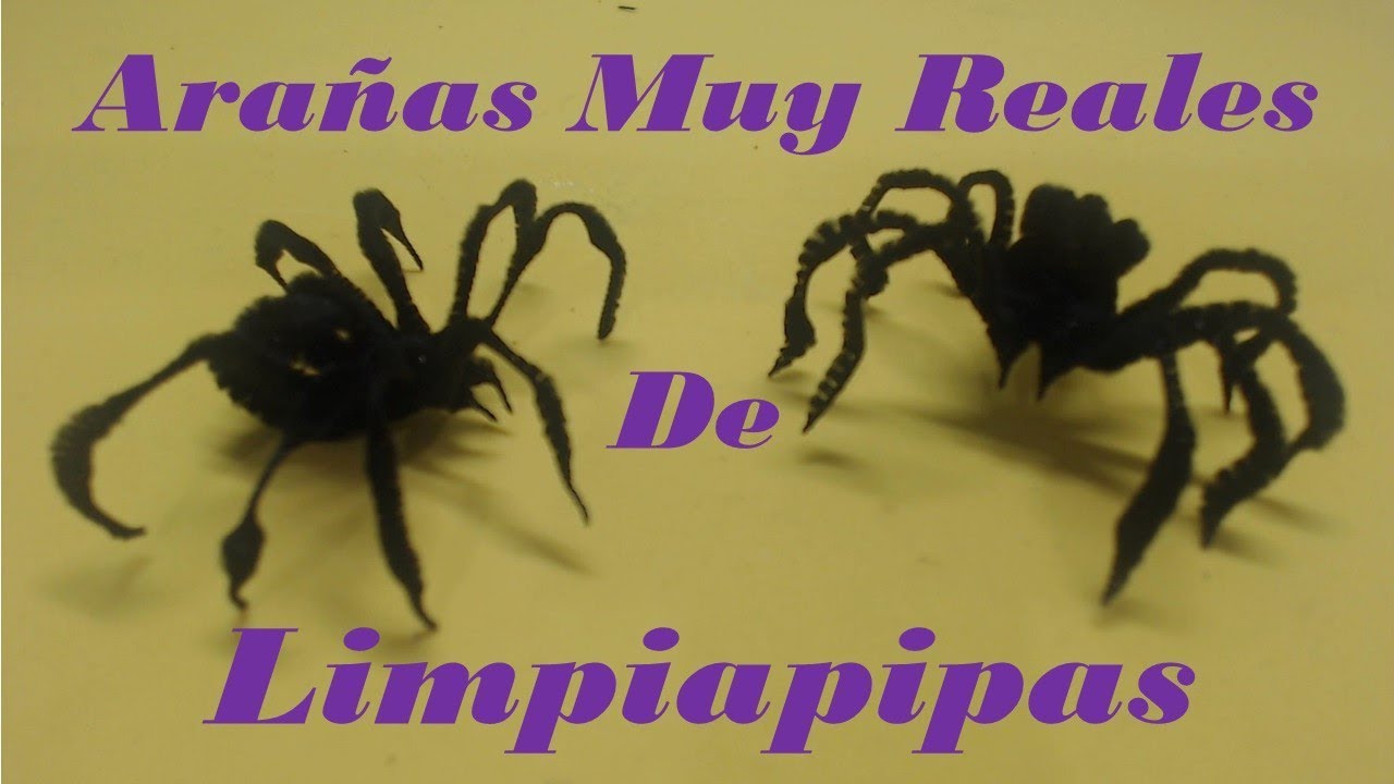 como hacer Araña o Tarántula muy reales  con limpiapipas