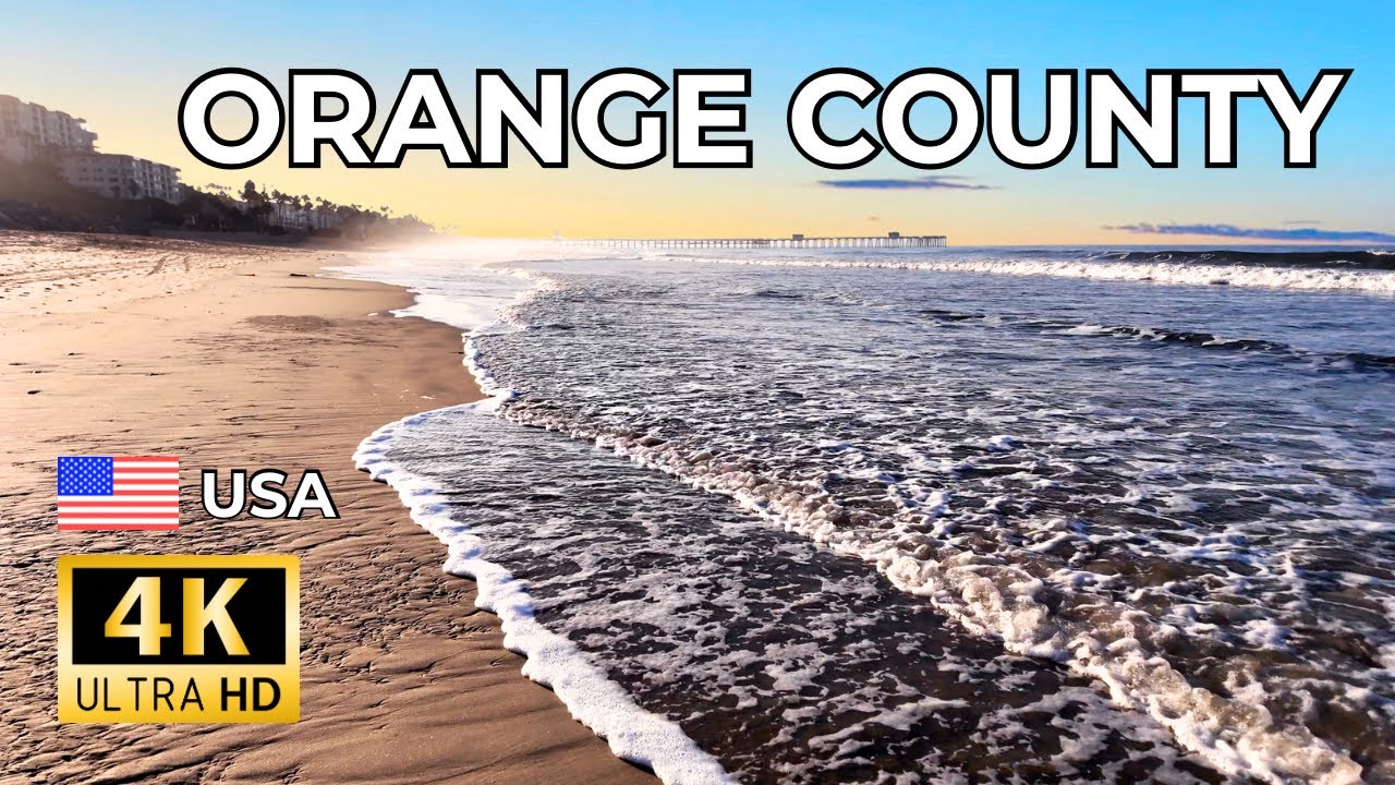 Sunrise Beach Walk || Exploring ORANGE COUNTY, CA USA (4K spatial audio)
