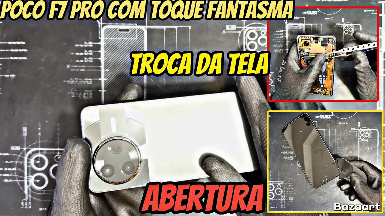 Problema Xiaomi poco f7 pro com toque fantasma | Como abrir e trocar a tela passo a passo 