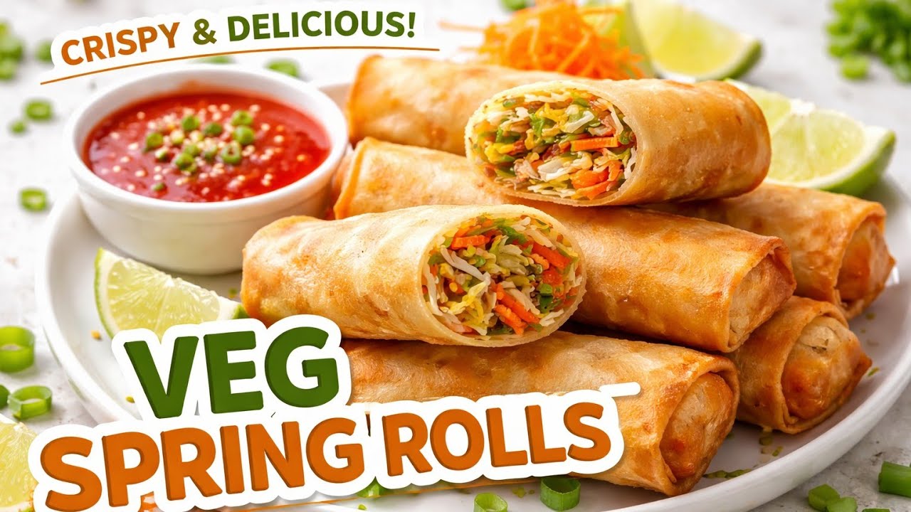 Veg Spring roll with homemade sheets | वेज स्प्रिंग रोल बनाने की विधि | Spring roll | @RanveerBrar