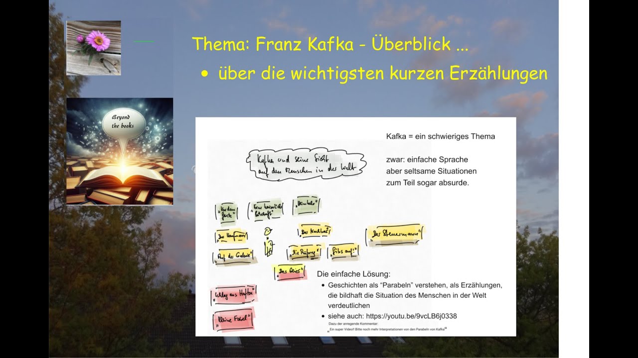 Kafka: Die wichtigsten kurzen Erzählungen (Parabeln) - so entwickelt man schnell Verständnis :-)