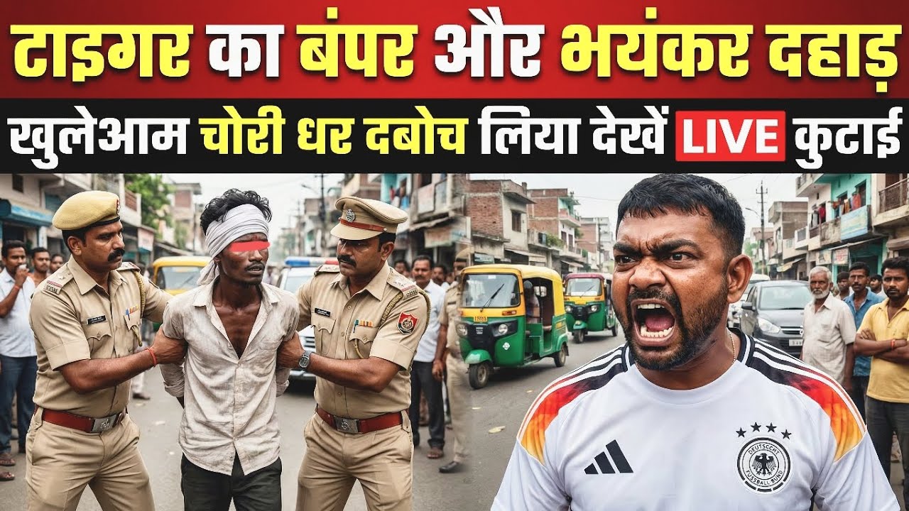 टाइगर जयराम का एक्शन | खुलेआम चोरी धर दबोच लिया देखें LIVE कुटाई! झारखंड में हर तरफ भूचाल