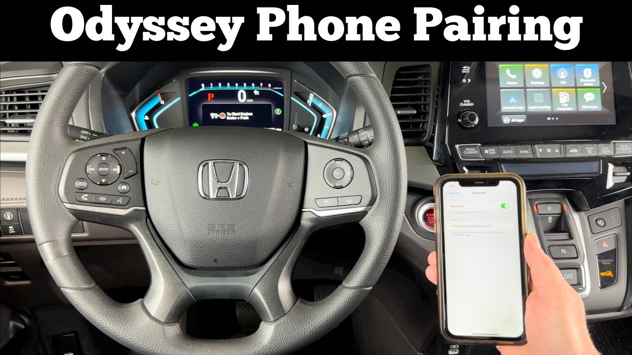 How To Pair Phone With 2018 - 2022 Honda Odyssey Bluetooth - Sync iPhone Connect Samsung Pairing