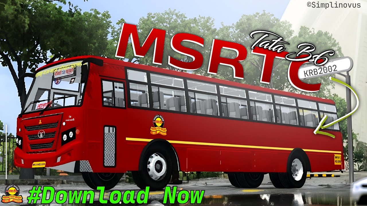 New Realistic MSRTC BS6 Bus Mod | Release | Password In Video | KRB2002