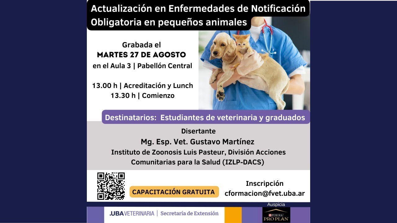 Ciclo de charlas de Actualización de Enfermedades de Notificación Obligatoria en pequeños animales