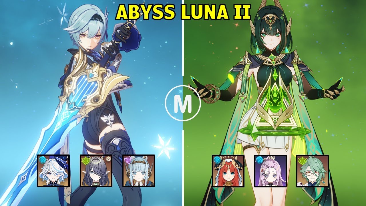 C6 Eula Hyperbloom & C2 Nefer Lunar Bloom - Spiral Abyss Luna II Floor 12 9 stars Genshin Impact