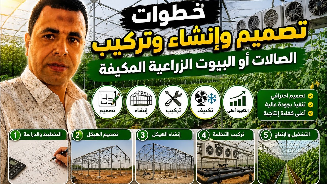 خطوات تصميم و انشاء وتركيب الصالات الزراعية المكيفة في المملكة العربية السعودية