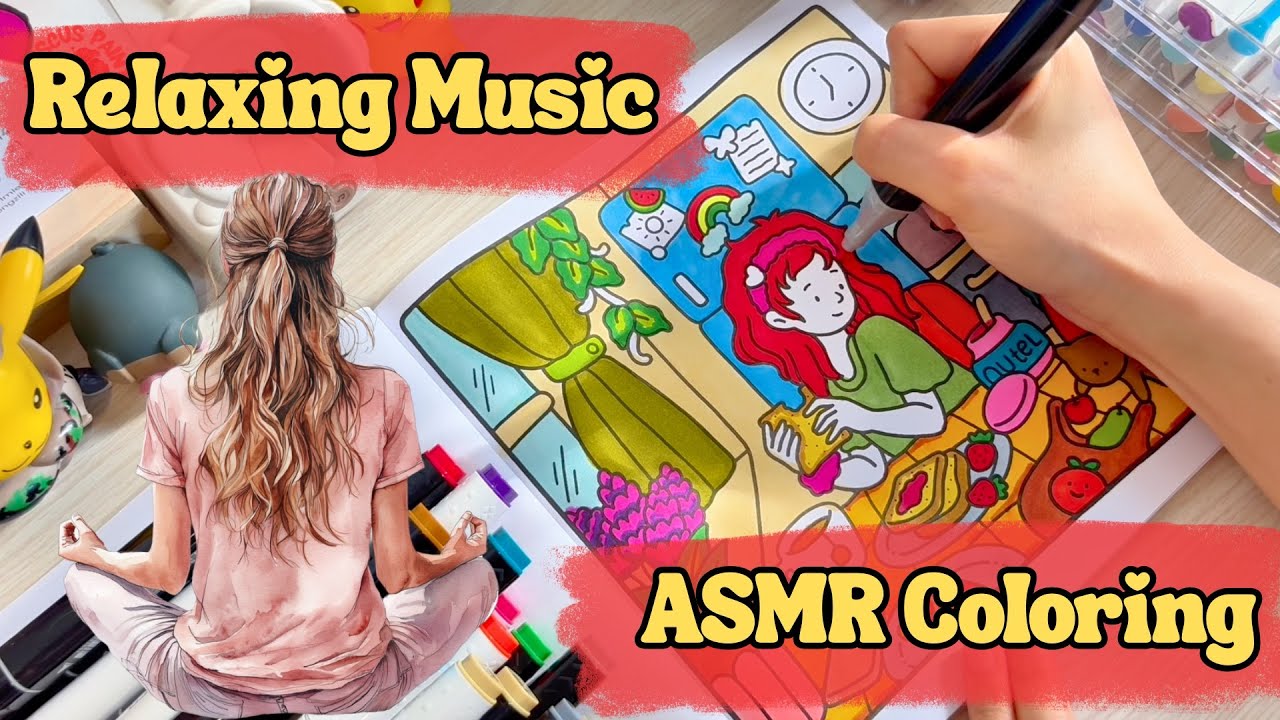 Cozy Morning Coloring ASMR ✨ Marker Sounds & Relaxing Instrumental