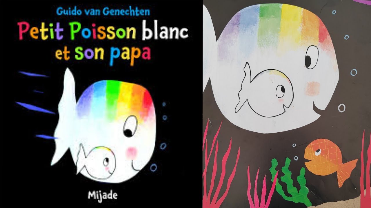 La lecture du jour c'est Petit Poisson blanc et son papa 🐙