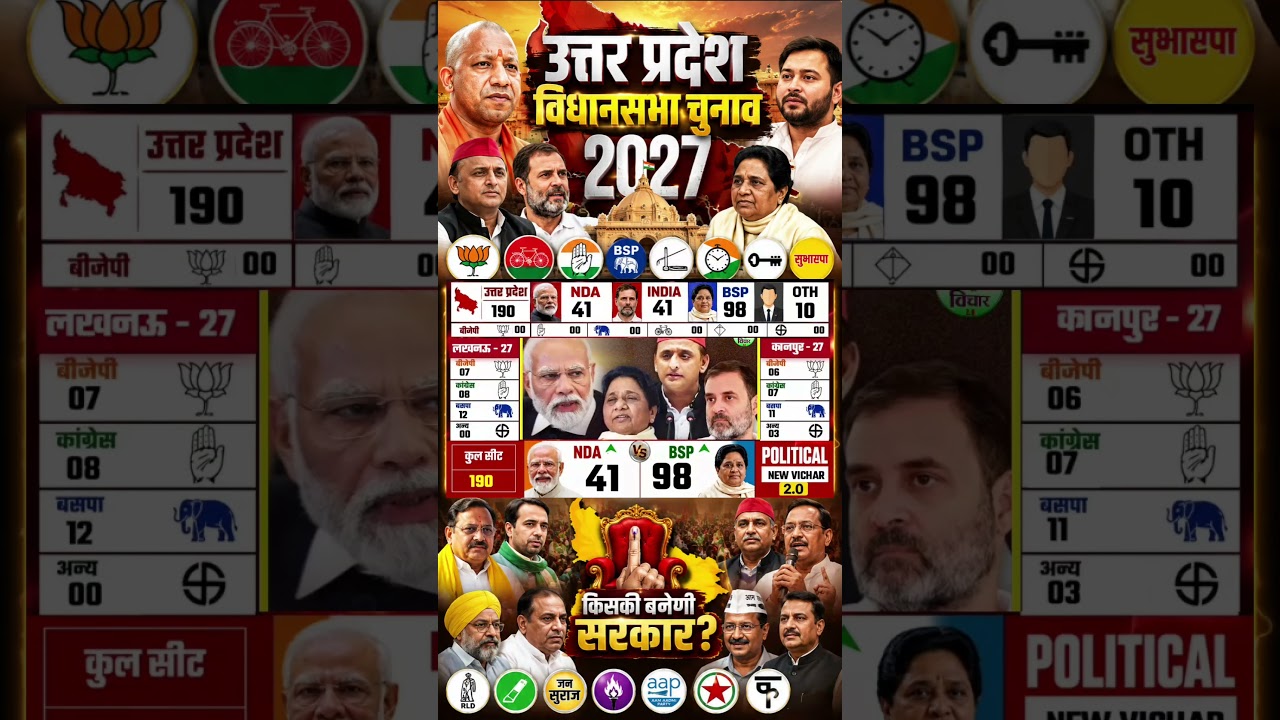 Utter Pradesh Assembly Election Opinion Poll|UP Chunav Exit Poll 2027|Owaisi, Mayawati BJP, Congress