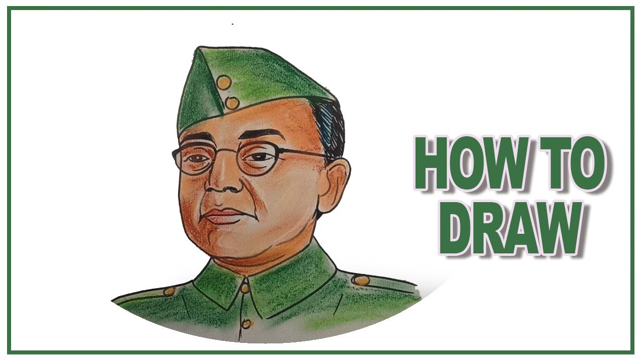 Netaji Subhas Chandra Bose Drawing |  how to draw Subash Chandra Bose