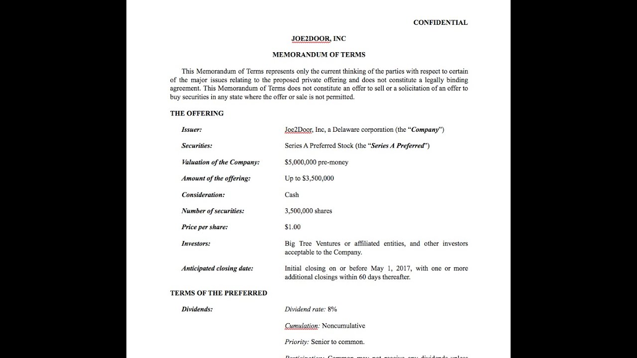 Venture Capital Term Sheets