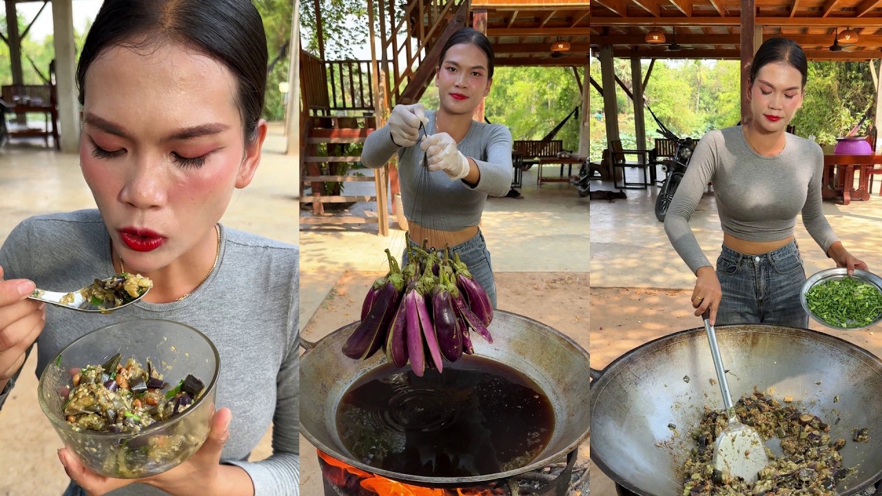 Amazing cooking deep fried eggplant recipe