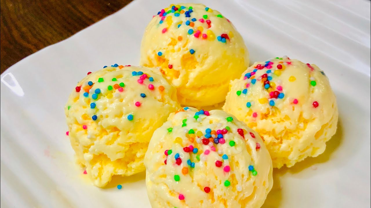 Easy Custard Ice Cream Recipe | Only 3 Ingredients Ice Cream Recipe | Homemade Custard Ice Cream