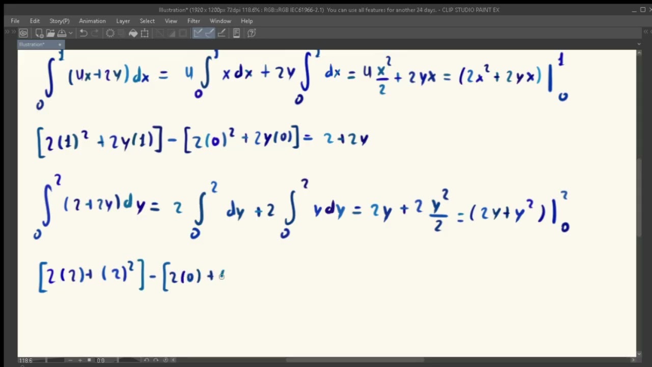 Cálculo de varias variables: integral definida múltiple, solución paso por paso con un ejemplo senci