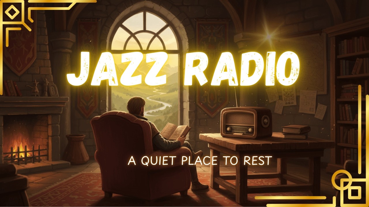 Warm Static & Slow Jazz | Old Radio Ambience | Relaxing Music [No Ads]