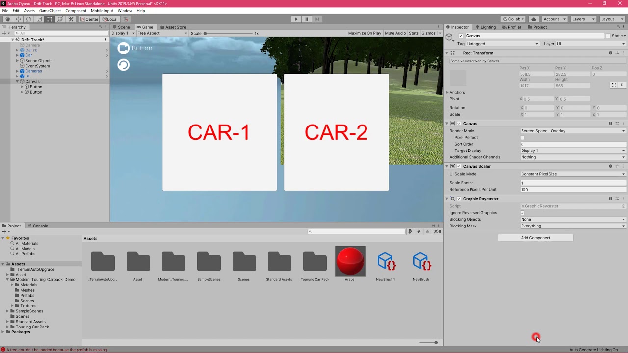 Unity Dersleri Araba Oyunu Yapımı 4 | Unity Menü Yapımı UI ve C# Kodlama Dersleri, Emircan Turan
