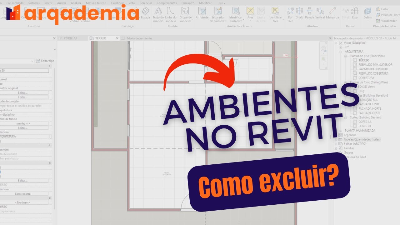 DICA REVIT - COMO EXCLUIR AMBIENTE REDUNDANTE E AMBIENTE NÃO INCLUSO?