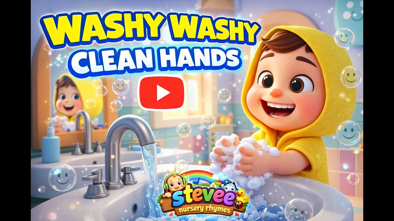“Washy Washy Clean Hands”  🎶🫧💧| Stevee Nursery Rhymes