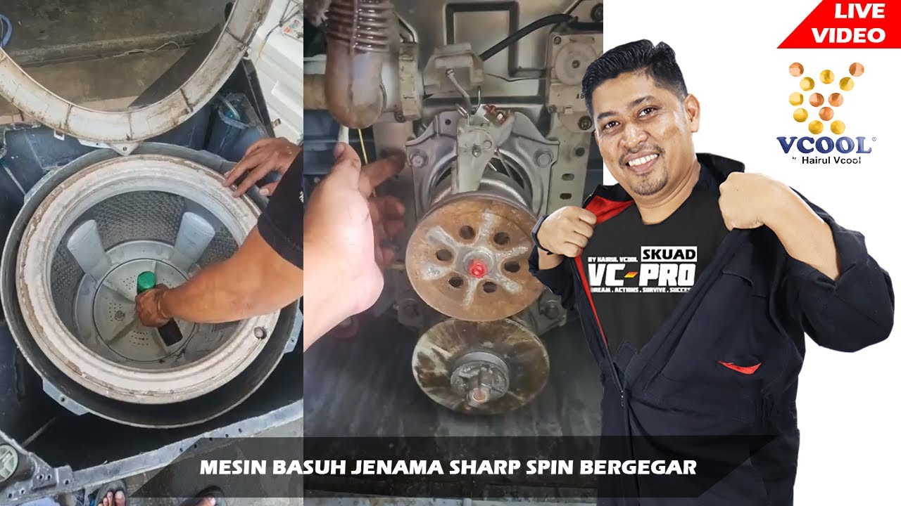 MESIN BASUH SHARP SPIN BERGEGAR