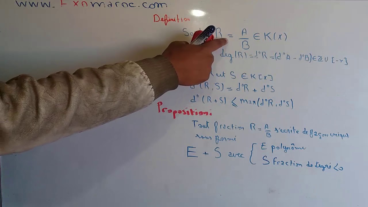 #4# Polynômes : Fraction rationnelle  : algébre 1 ( darija)