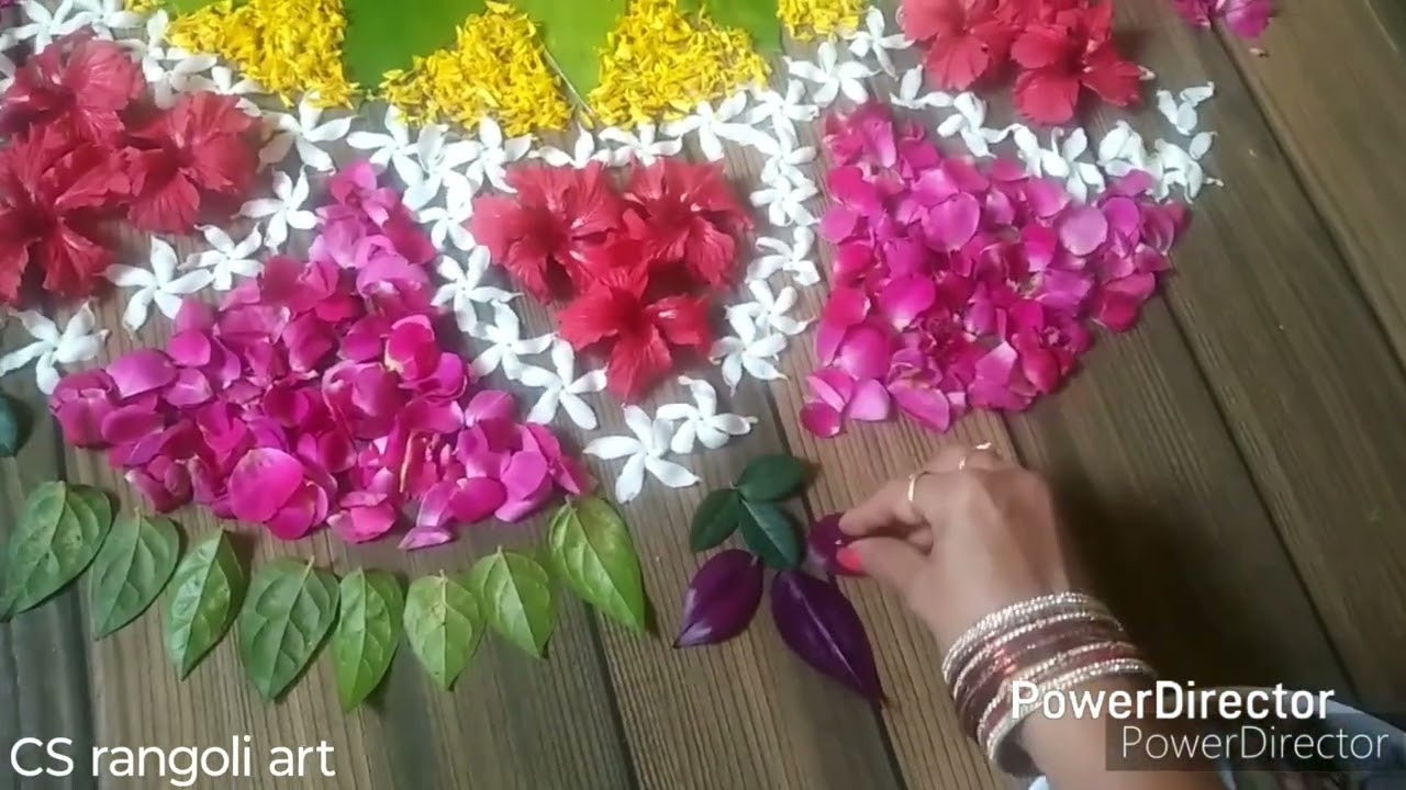 Onam special flower rangoli design #flowerrangoli#onamrangoli#onam