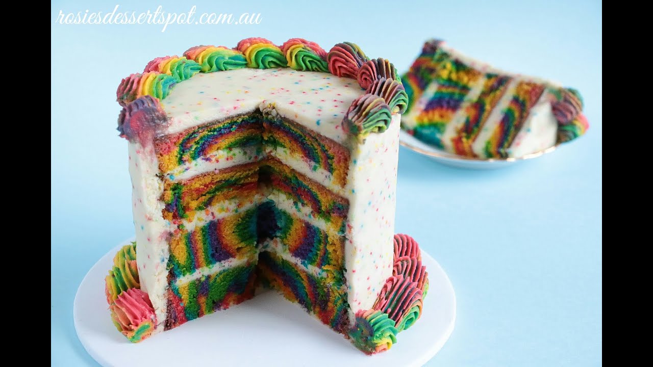 Rainbow Cake Tutorial- Rosie's Dessert Spot