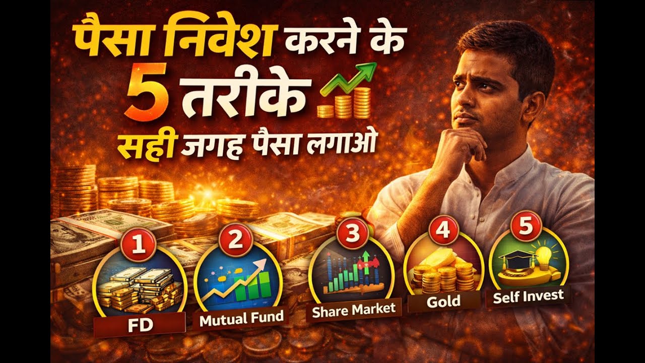 पैसे को काम पर लगाओ | निवेश करने के 5 सुरक्षित तरीके