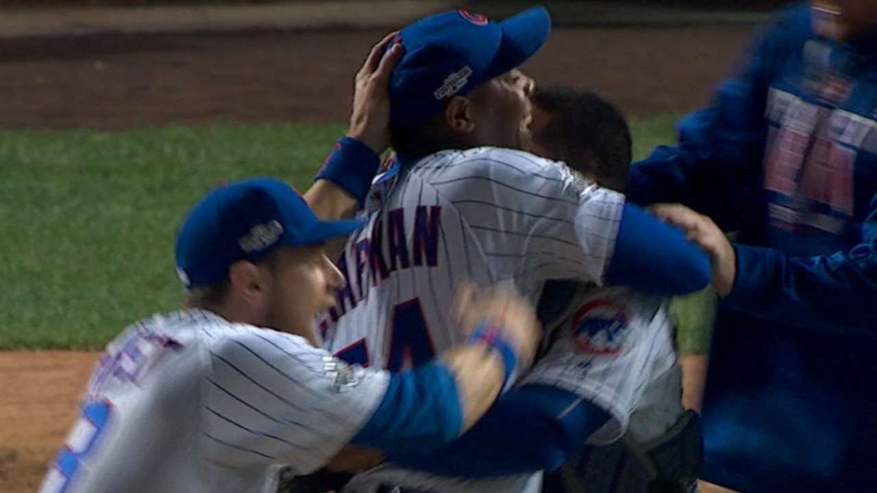 NLCS Gm6: Чепмен получает пять аутов, чтобы отправить Кабс в WS