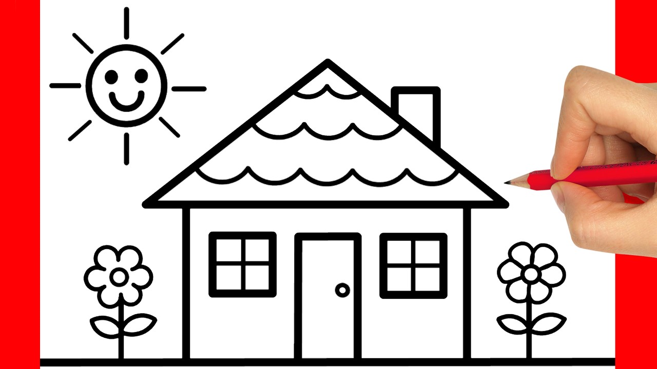 КАК НАРИСОВАТЬ ДОМ ПРОСТО ПОШАГОВО