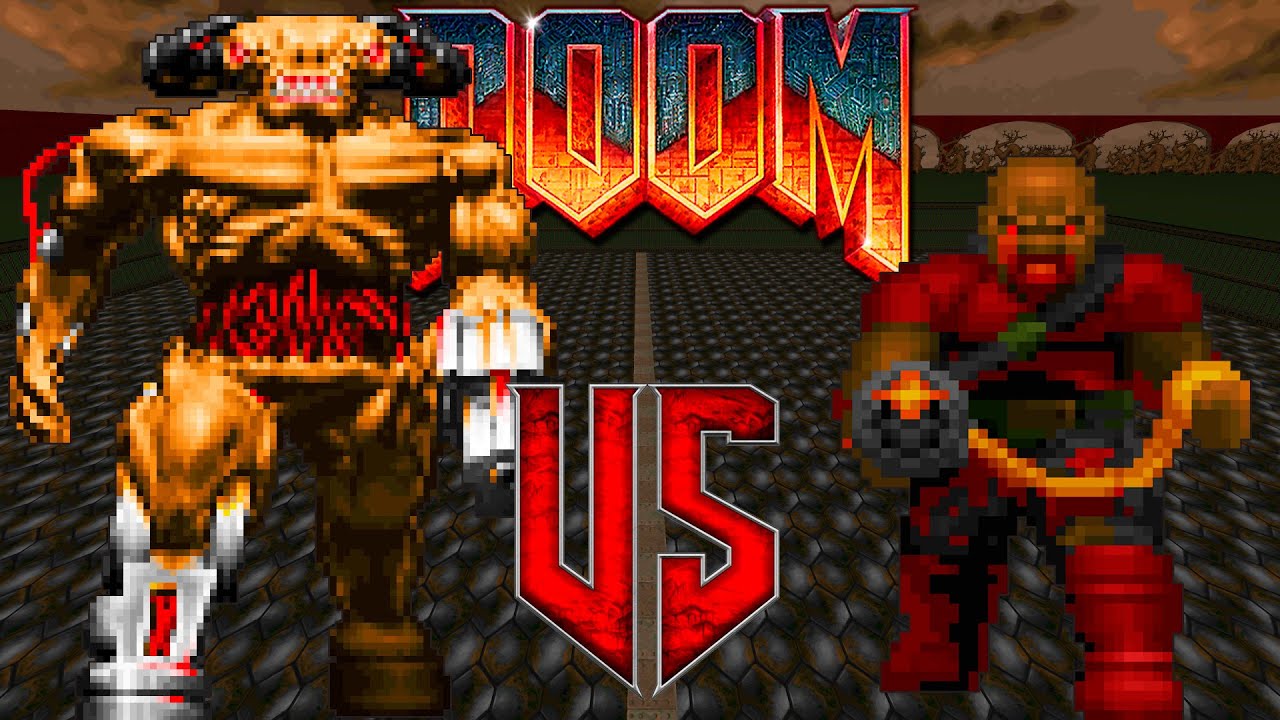 Cyberdemon vs Chaingunners - Doom Classic : Versus Battle - Monster Infighting - Retro Boss Arena