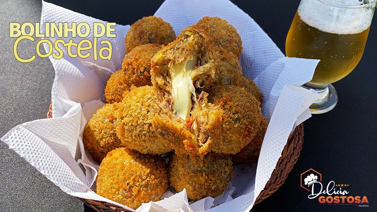 BOLINHO de COSTELA RECHEADO com QUEIJO! Petisco DELÍCIOSO!!!