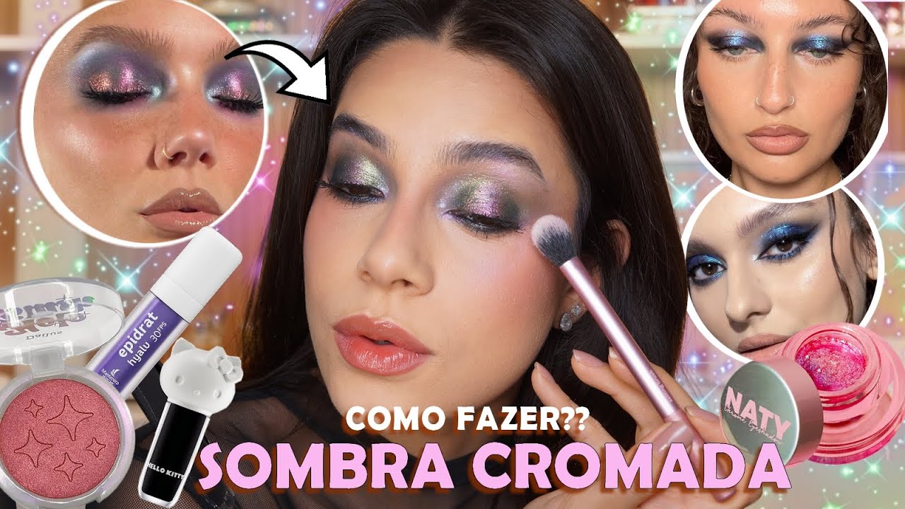 REPRODUZI UMA MAKE GRINGA COM SOMBRAS NACIONAIS!! E usei pela 1ª vez um *BLUSH HOLOGRÁFICO*