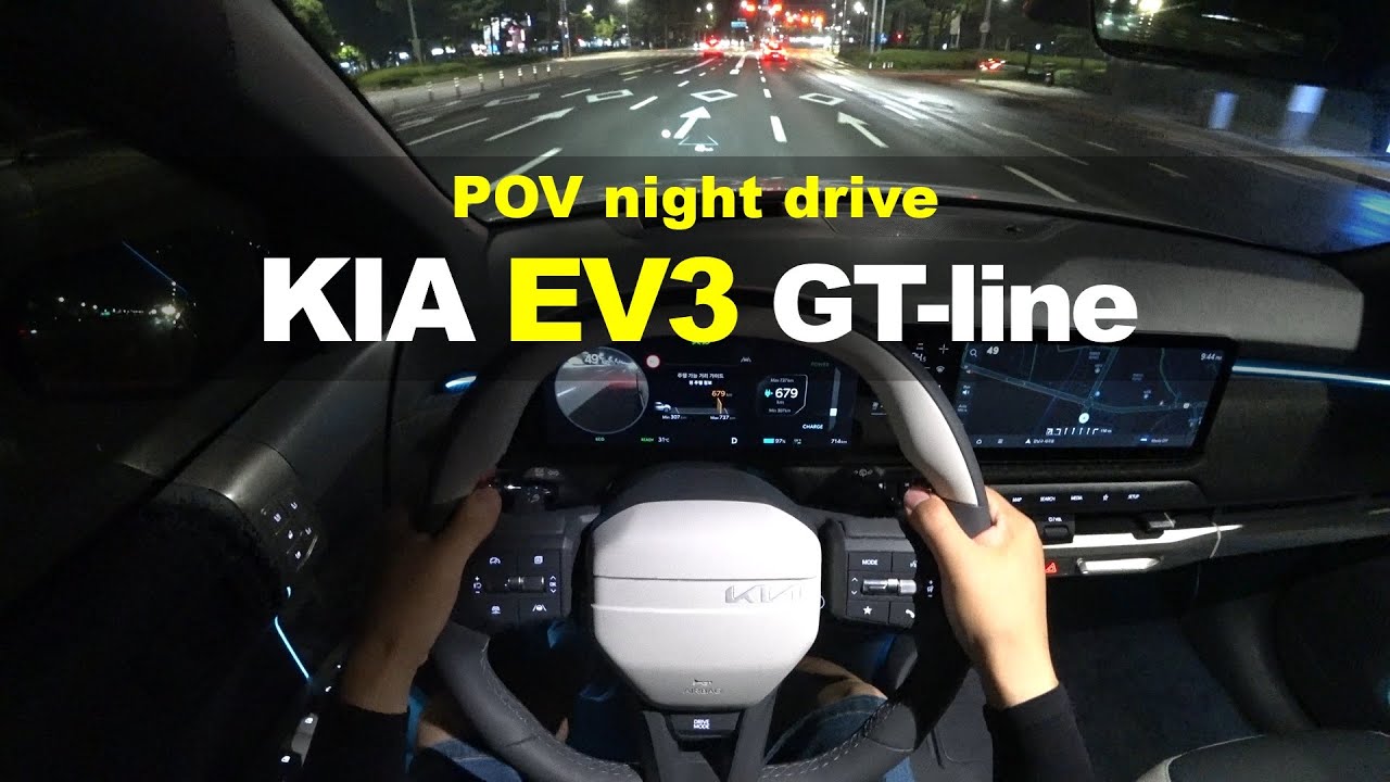 2024 KIA EV3 GT-line POV night drive