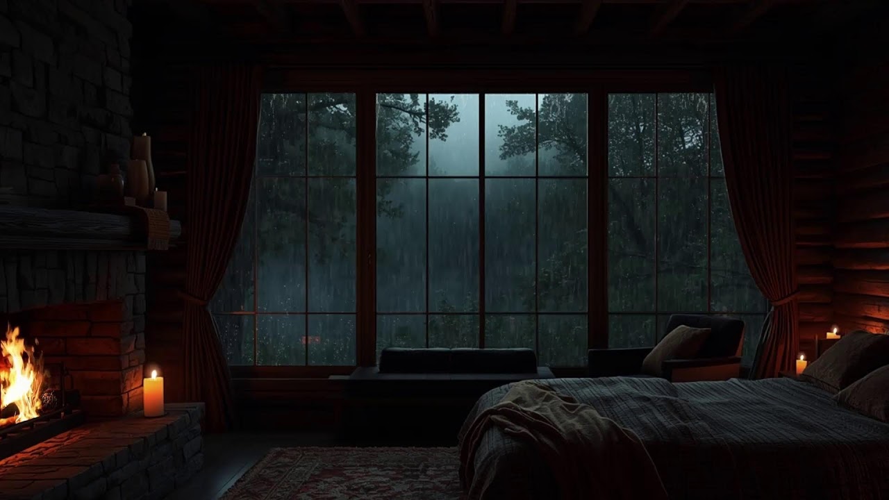 Relaxing Rain for Sleeping | Calming Rain Sounds and Fireplace Ambience to Help You Sleep Better