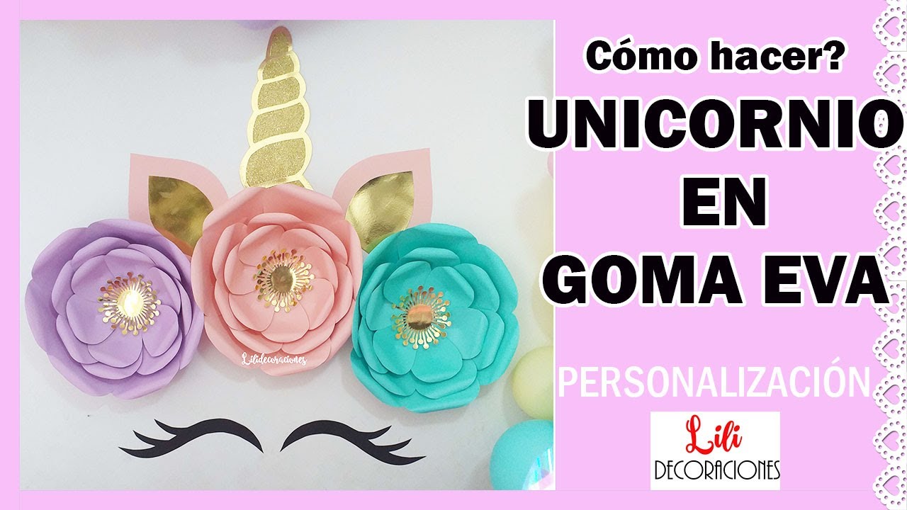 Cómo hacer UNICORNIO EN GOMA EVA Y CARTULINA paso a paso, PATRÓN GRATIS