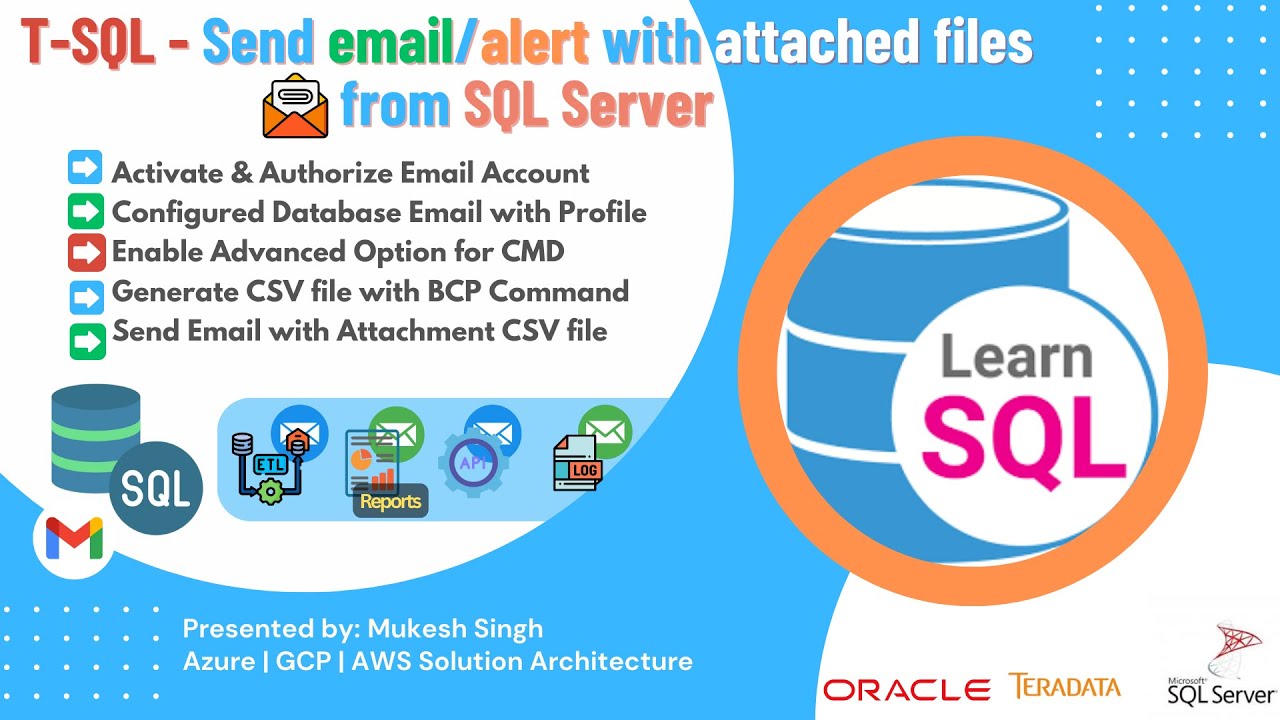 T-SQL — отправка электронных писем/оповещений с прикрепленными файлами из SQL Server.