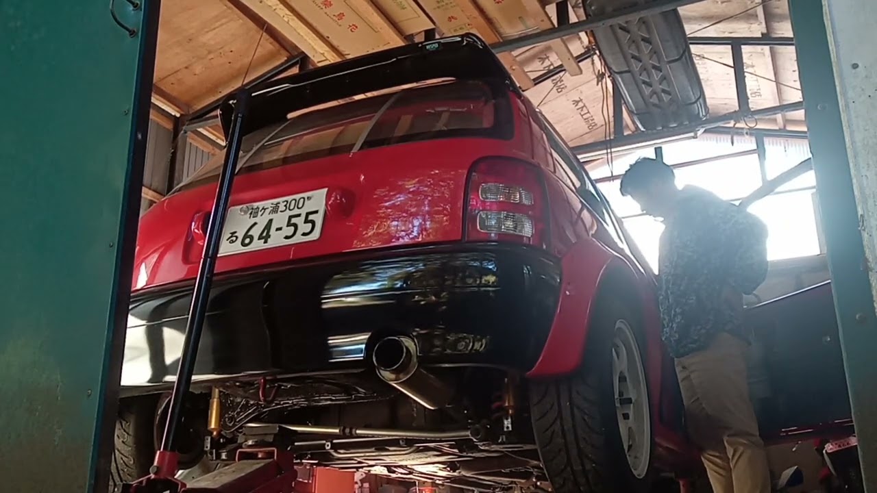 K11マーチ　排気ほぼストレート