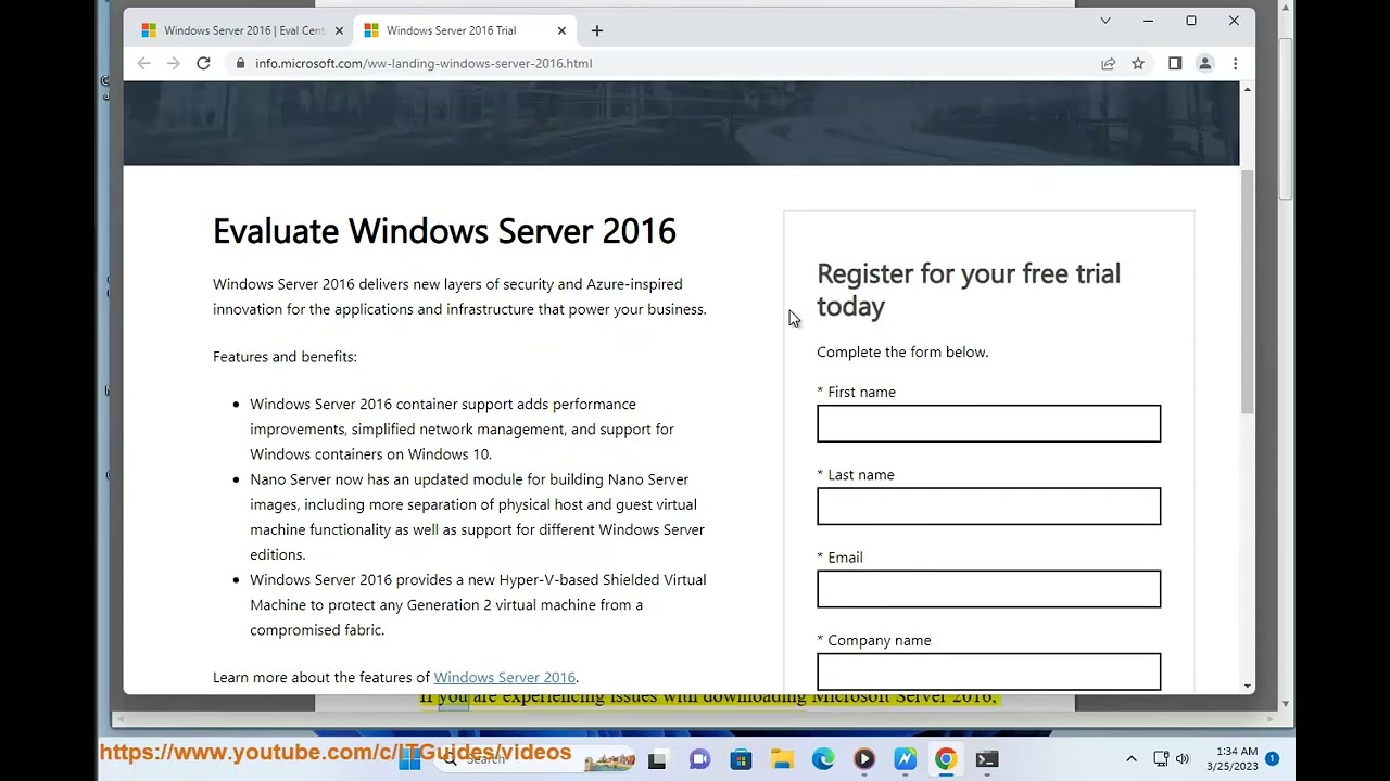 Download Microsoft Server 2016 trial version