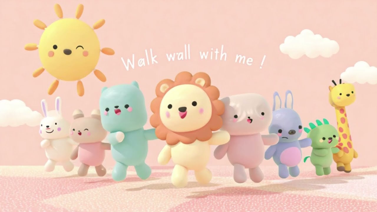 Happy Animal Walk | Gentle Animal Rhyme for Toddlers