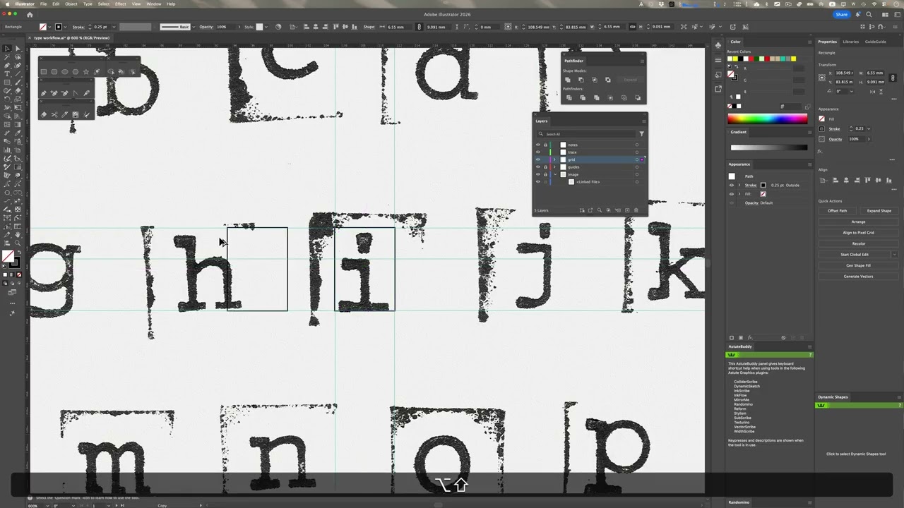 Sketching your letterform within Illustrator - part 1