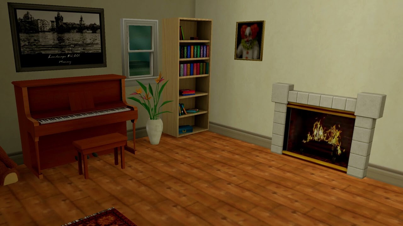The Sims Fireplace Ambience with Relaxing Piano Music (10 Hours)