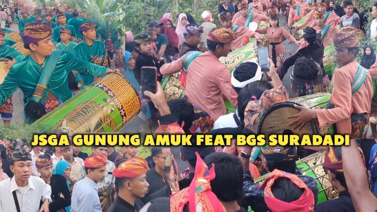 PERTEMUAN GENDANG BELEQ JSGA JATI SUARA  GUNUNG AMUK VS BGS BAJANG GIRANG SURADADI DI AIK MUAL