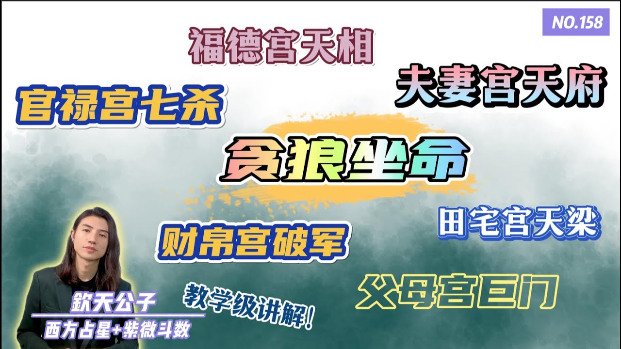 让你一次学个够！「贪狼坐命之人」福德宫天相！夫妻宫天府！田宅宫天梁！父母宫巨门！官禄宫七杀！兄弟宫太阴！财帛宫破军！宫位与宫位，星耀与星耀之间的联动关系！