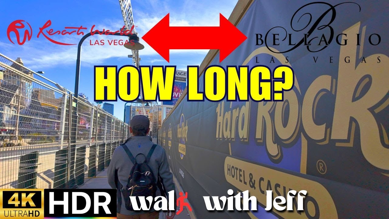 30 Minutes to Bellagio  Is It Possible from Resorts World? 4K HDR LAS VEGAS STRIP | Walk With Jeff