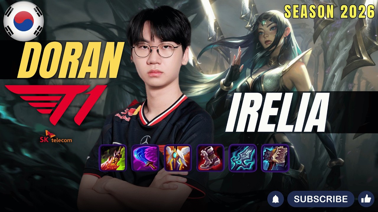T1 Doran IRELIA vs JAYCE Top - Patch 26.3 KR Ranked | lolrec