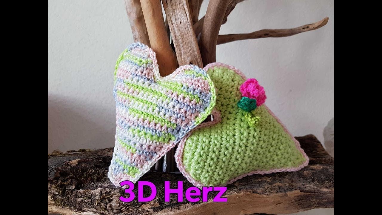 3D HERZEN 💖 häkeln