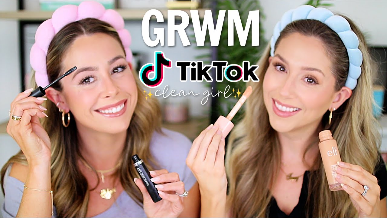 GRWM TIKTOK Inspired ✨ Clean Girl ✨ Makeup Routine | TikTok Makeup Products and Trends