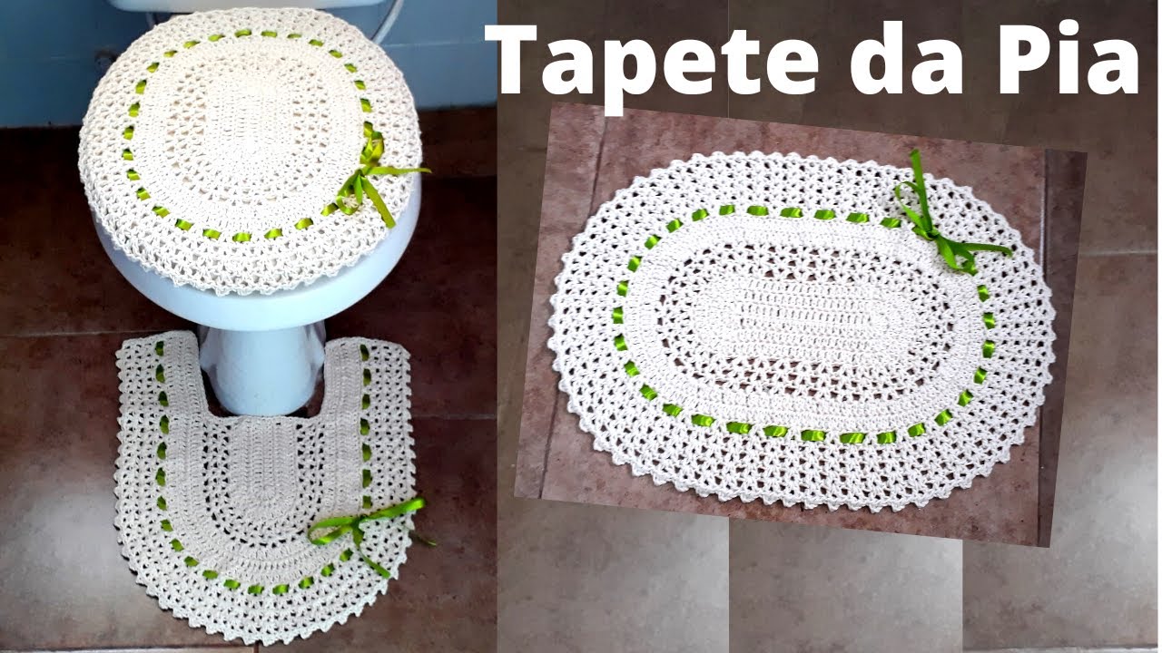 JOGO DE BANHEIRO OVAL TAPETE DA PIA PARTE 1 DE 2